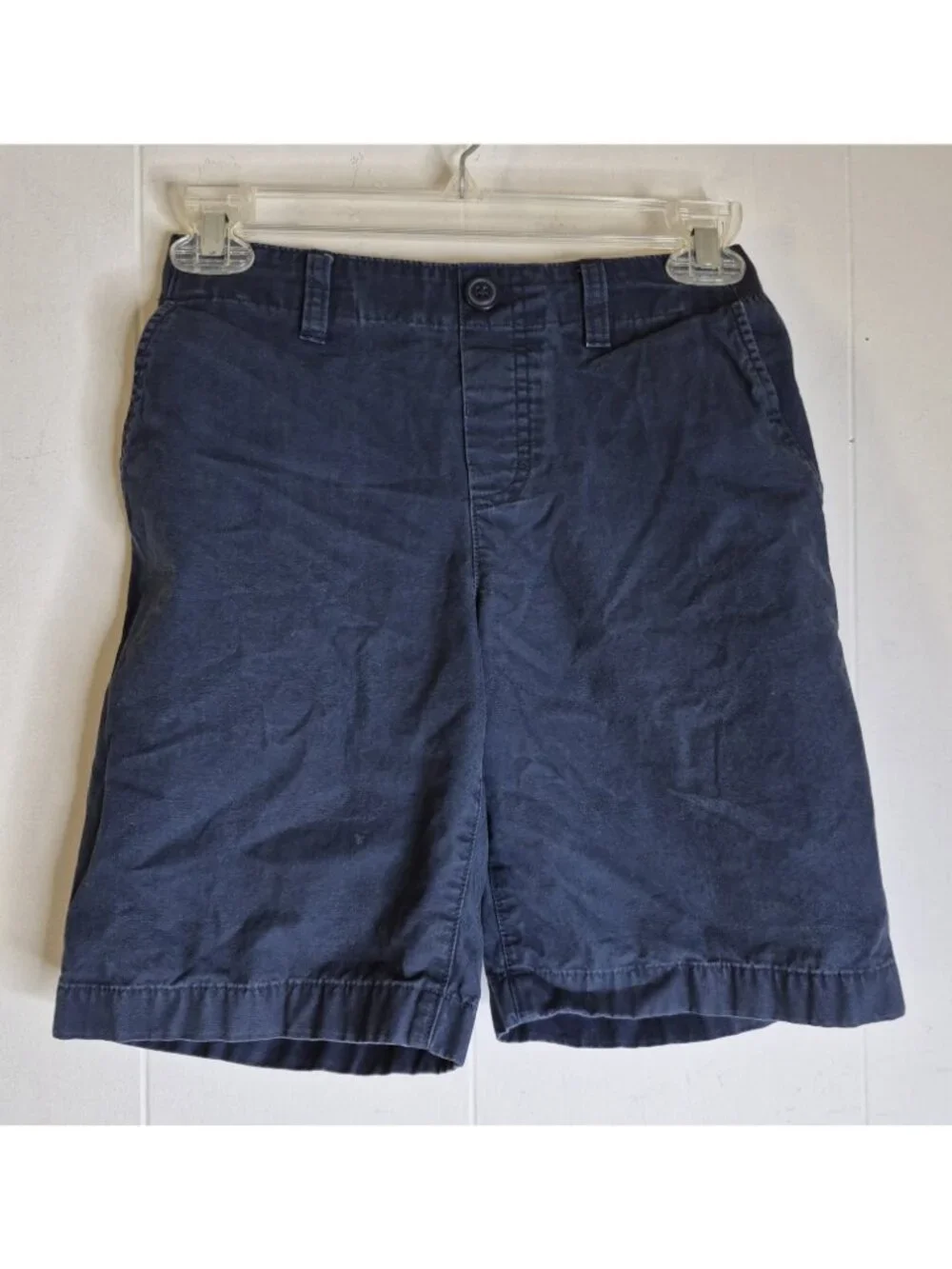 Lands End Navy Blue Casual School Uniform Shorts Youth Boys Size L (10-12)